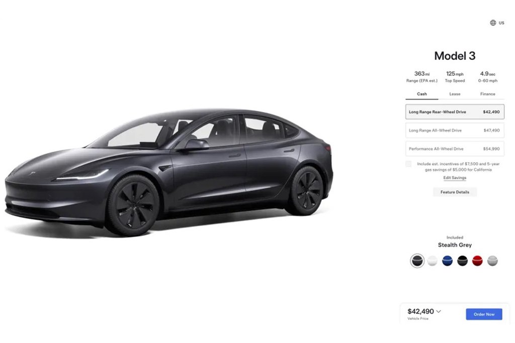 Tesla fjerner Model 3 Standard Range fra USA